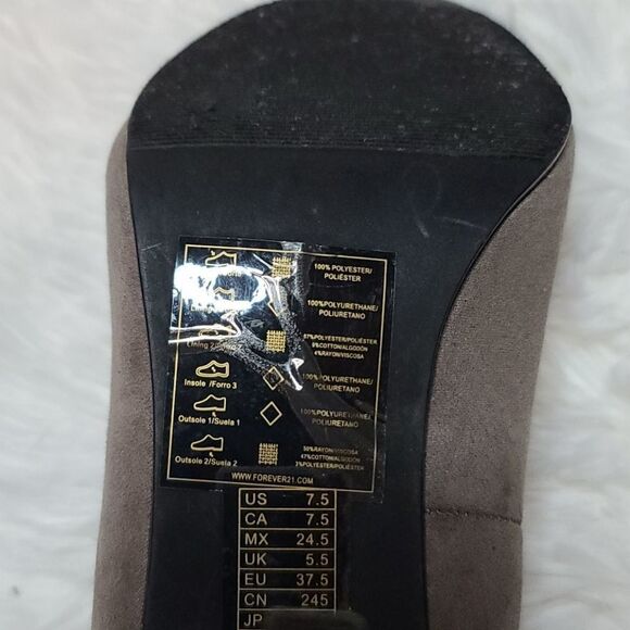 Forever 21 Faux Suede Grey Ankle Strap Heels - Picture 6 of 7